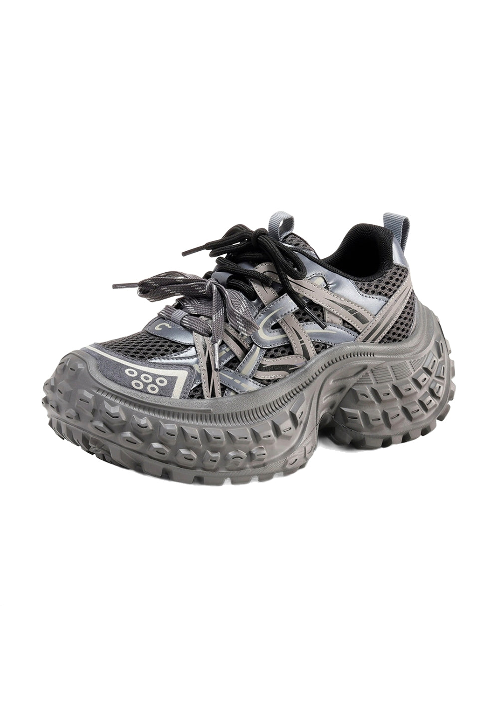 C.BANNER丨Silver Chunky Dad Sneakers for Women - PSYLOS 1, C.BANNER丨Silver Chunky Dad Sneakers for Women, Chunky Sneakers, C.BANNER, PSYLOS 1